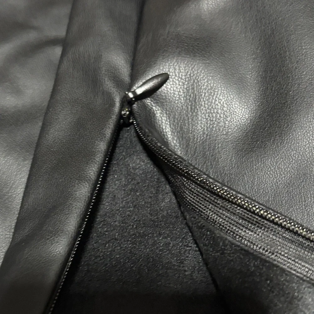 Zara Black Leather Look Trousers